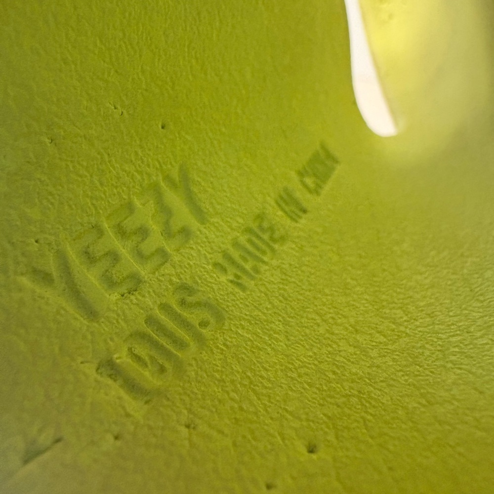 Yeezy “Green Glow” slides Men’s 10 (used, No Box) - Picture 4 of 6